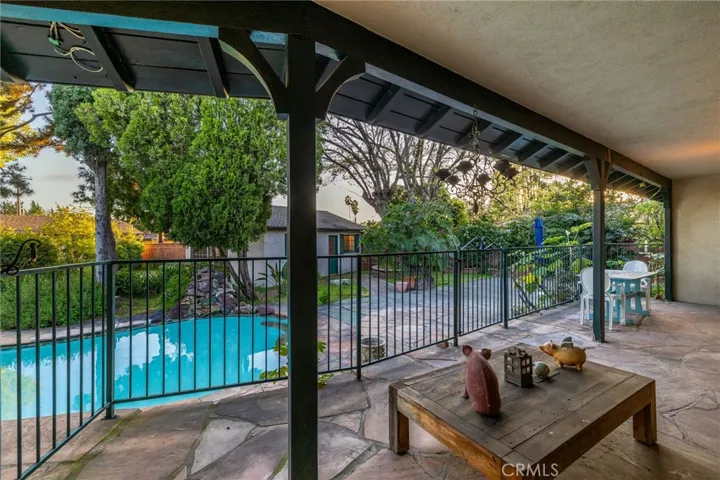 Covered patio off of the living room.