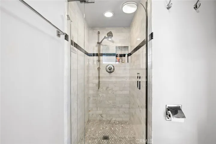 Custom tiled shower.