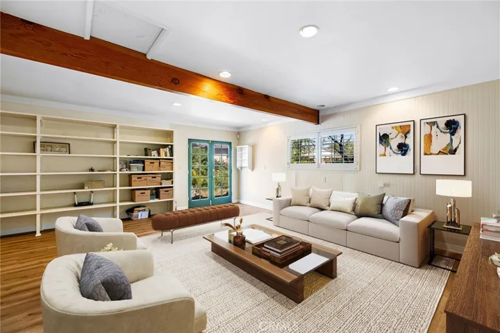 Interior of the guest house with new LVP flooring.