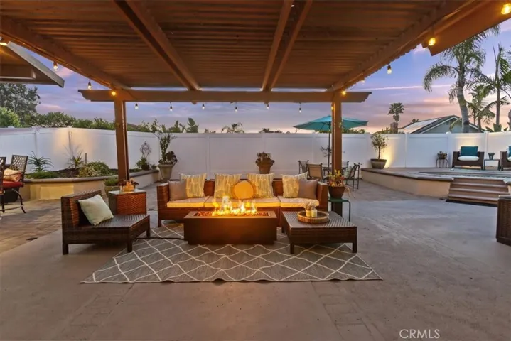 Additional patio area offers ample places to relax