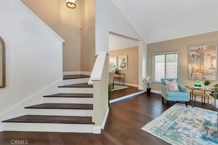 Gorgeous wood floors and staircase