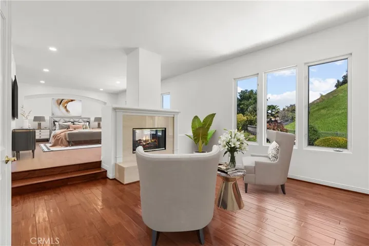 Virtually Staged Primary Sitting & Bedroom