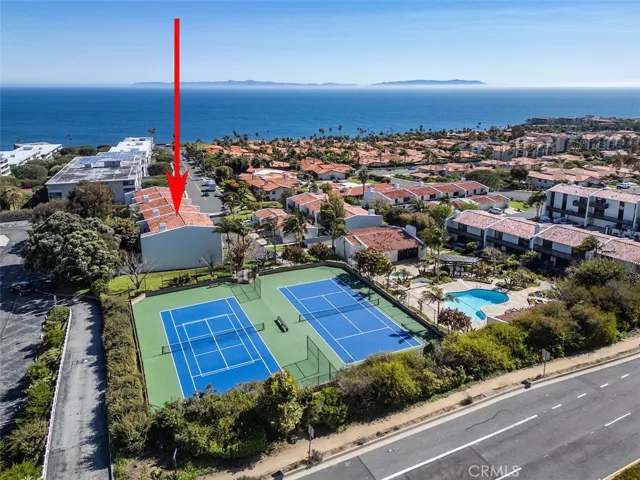 Aerial Tennis court and home