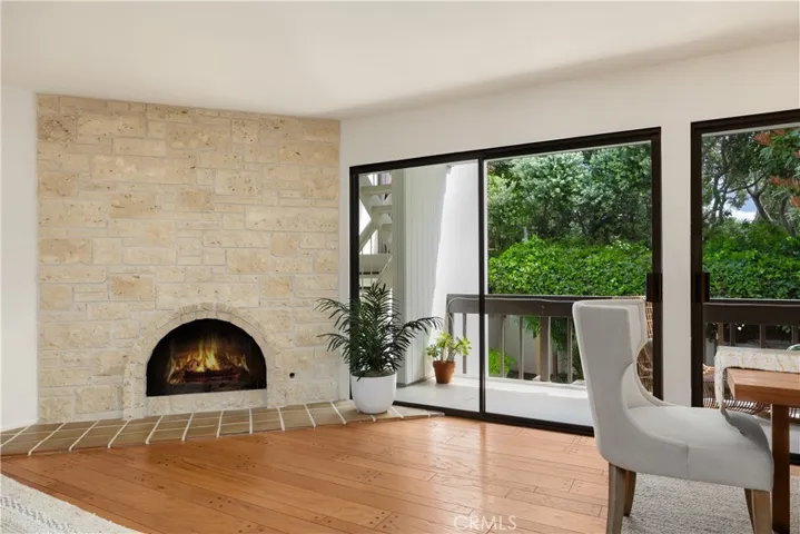 Living Room Fireplace Balcony