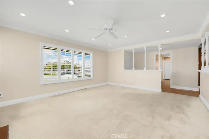View from living room to entry