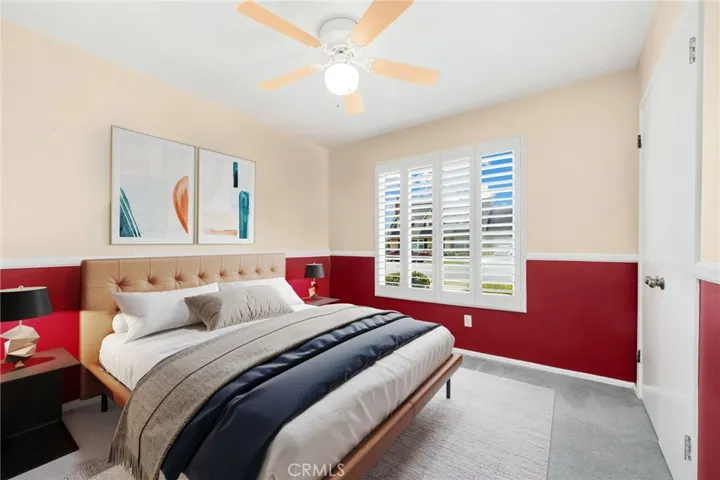 Digitally staged bedroom