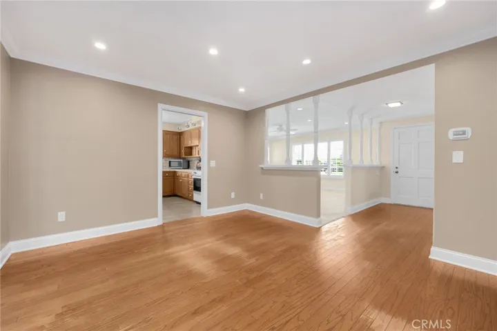Dining adjacent to kitchen and family room