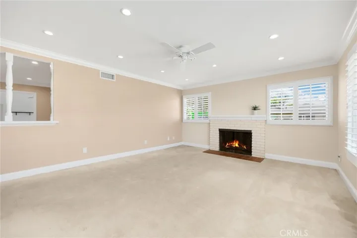 View to gas fireplace