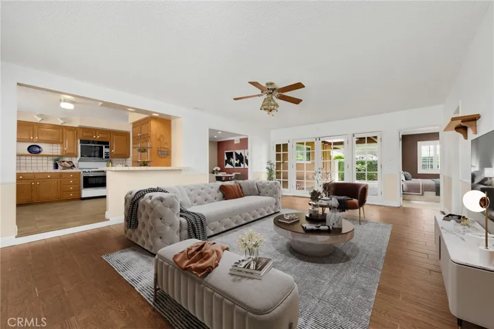 Oversized family room-digitally staged