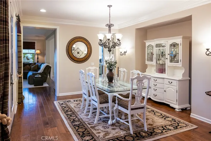 Formal dinning room opens to the courtyard.