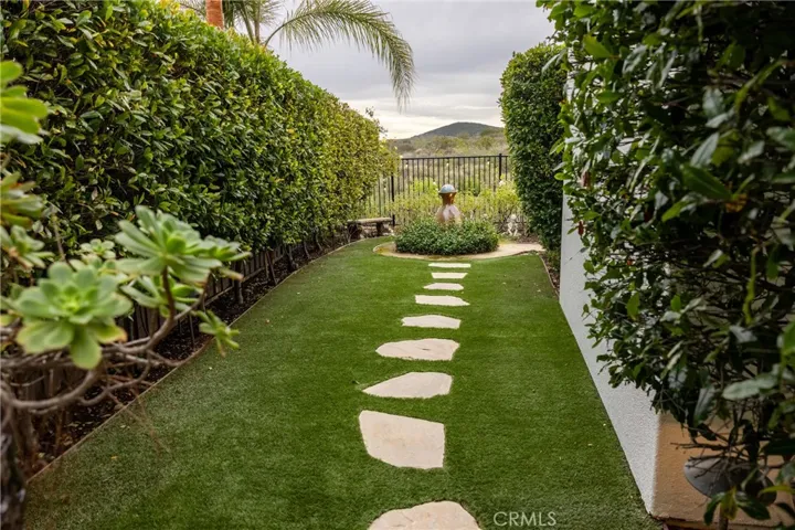 Private yard with custom turf.