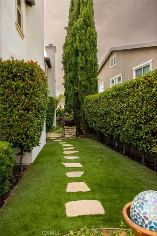 Private side yard.