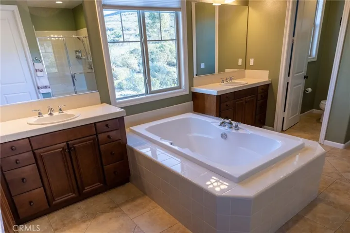 Large soaking tub