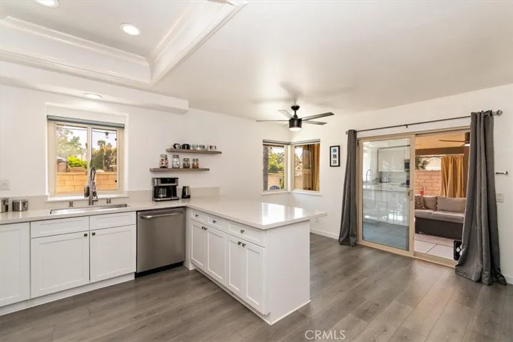 Dining room has sliding glass door to patio.