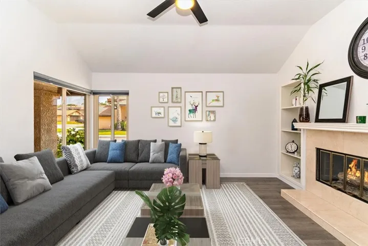 Virtually staged living room.