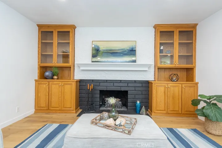 Cozy fireplace in family room