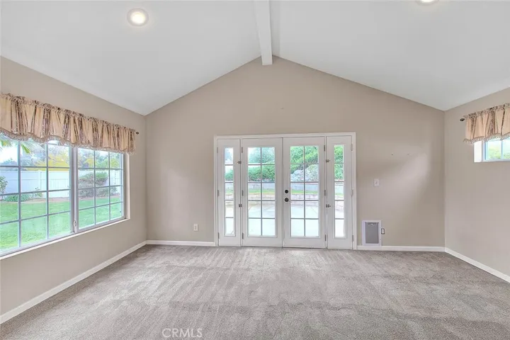 French doors lead to back patio