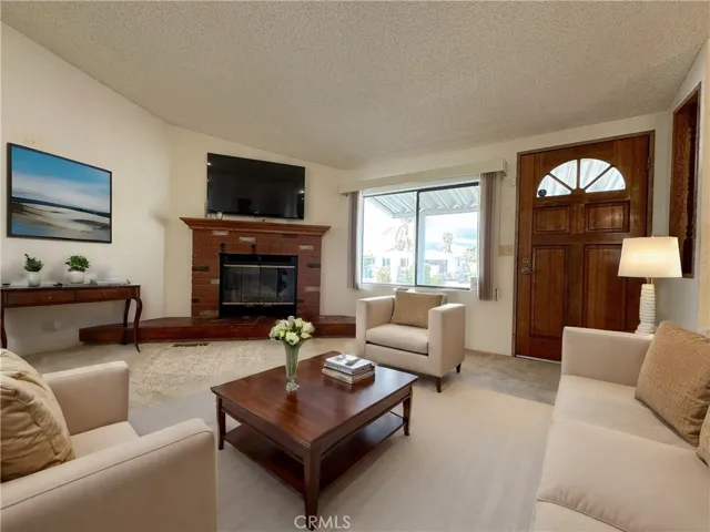  Wood-Burning Brick Fireplace, Hearth, And Mantel. Virtually staged