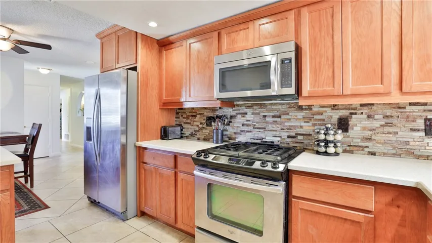Kitchen with Mosaic Glass Backsplash