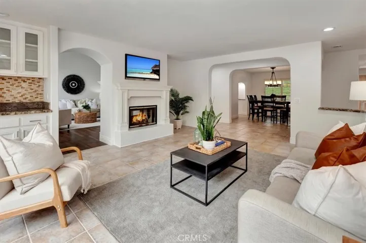 Family room is open to the kitchen & dining room.