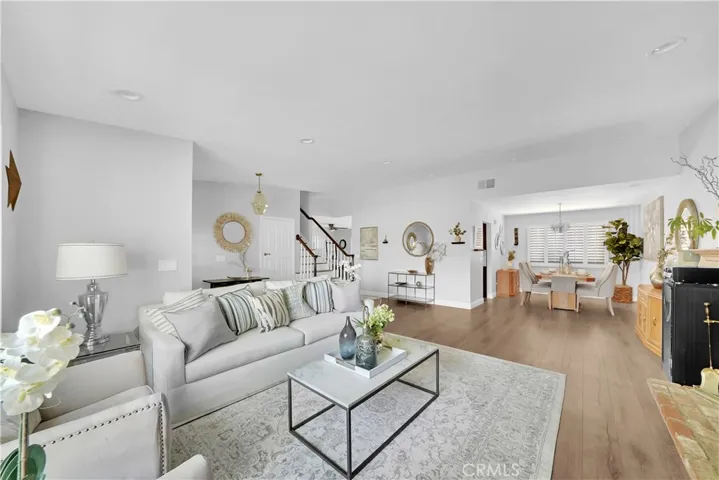 Living room and dining room