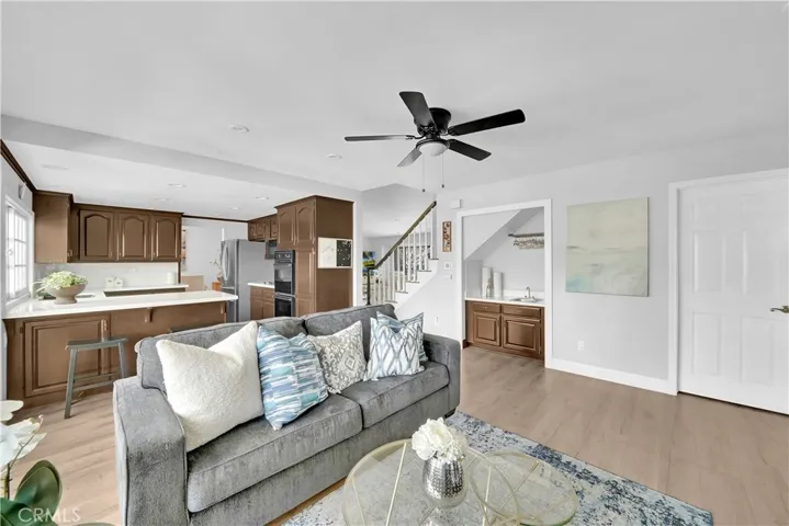 Kitchen and family room