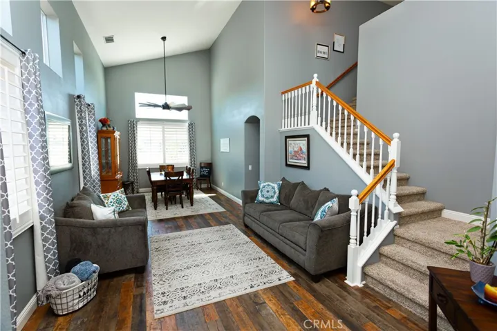 Living room and dining room