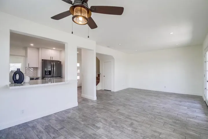 living and dining areas