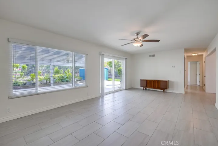 Living Room, Hallway and view to Backyard