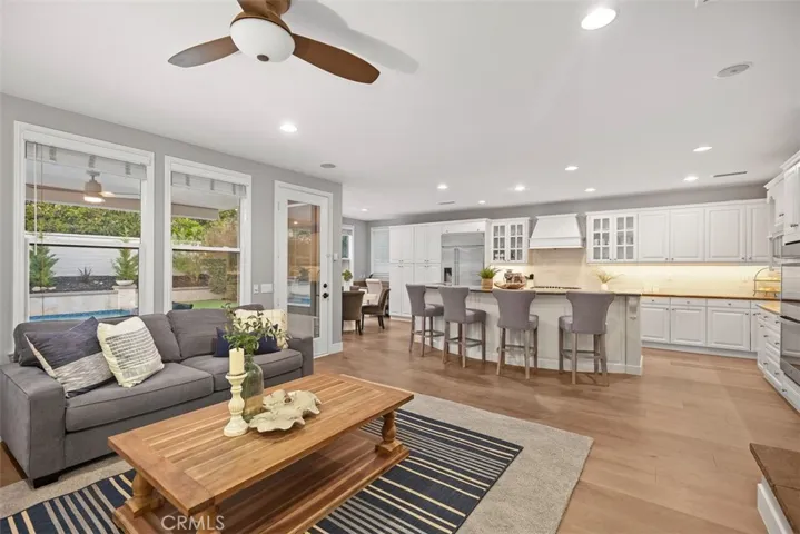 Family room looking towards kitchen