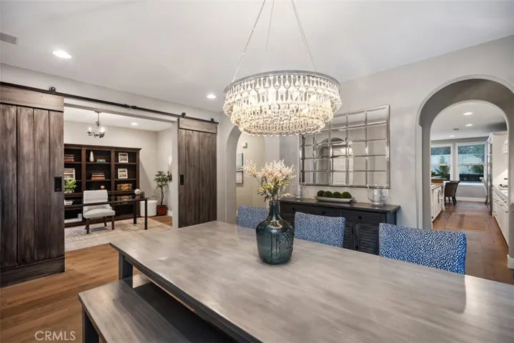Dining room looking towards office