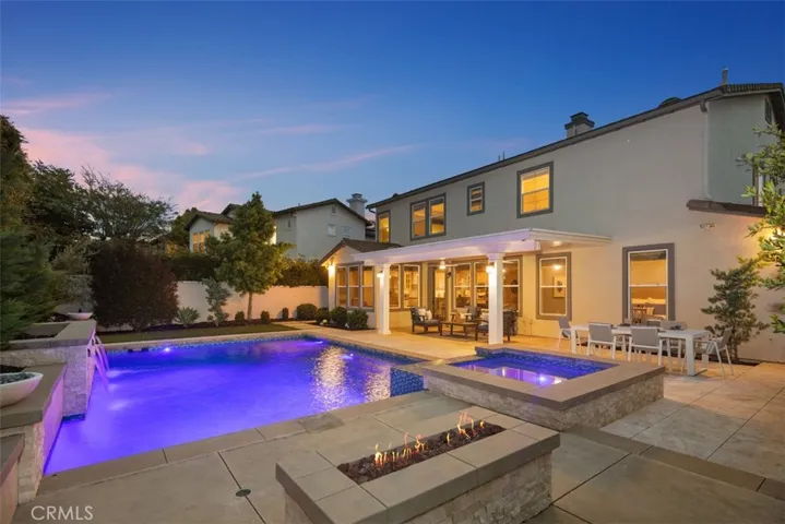 Dream backyard at twilight