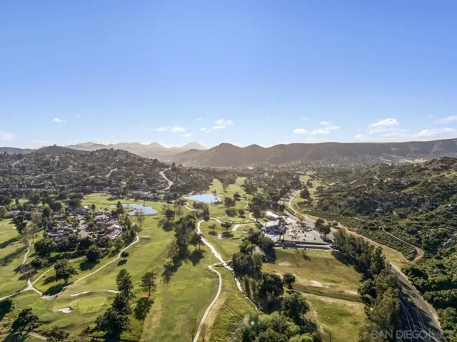 Community golf course aerial view