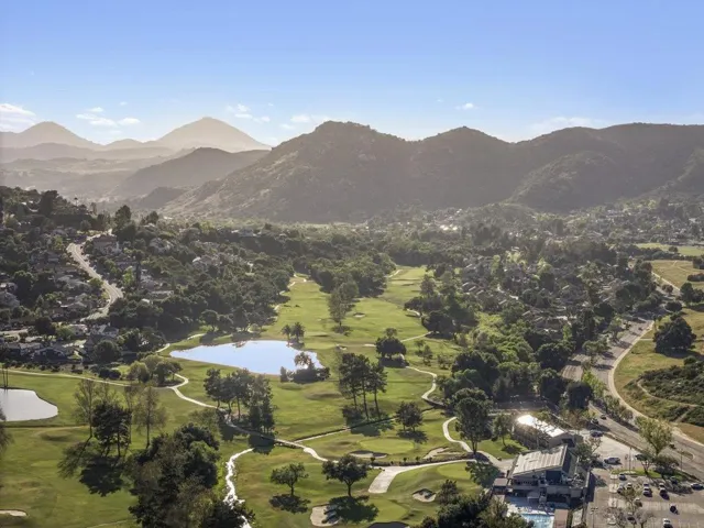 Community golf course aerial view