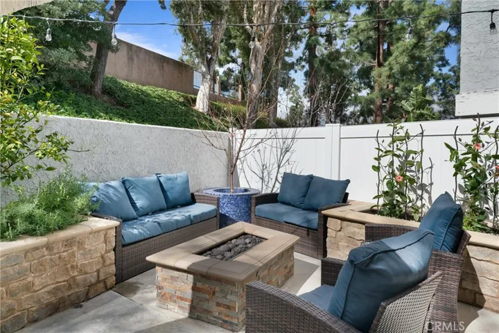 Firepit with seating areas.