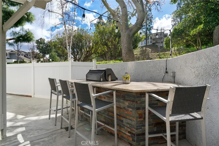 Entertainer's backyard with built in BBQ