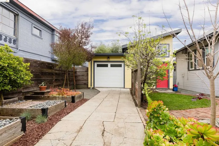 behind the fence, park off street or in garage.  Plenty of on street parking, as well.