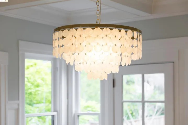Capiz chandelier detail Dining Room