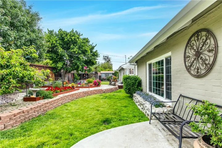 Side view of garden