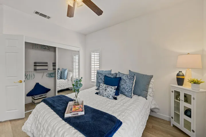 Guest Bedroom Looks Out to Courtyard