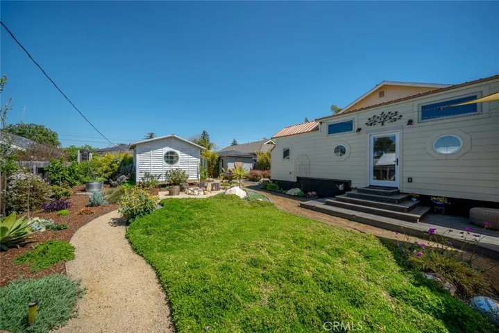 SheShed on left, Tiny Home on right