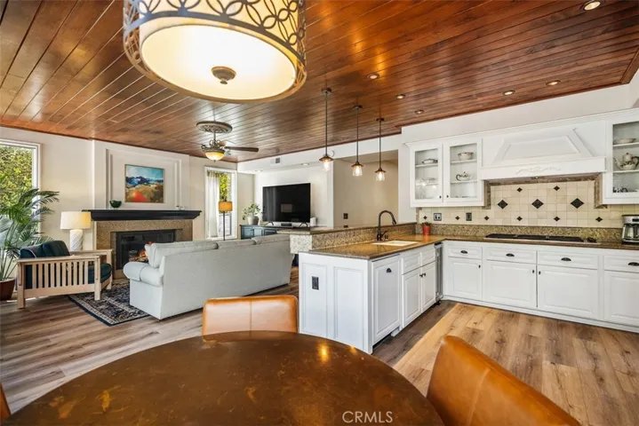 Open kitchen with stainless steel appliances