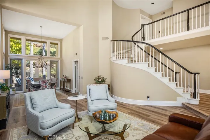 Grand entry with soaring ceilings