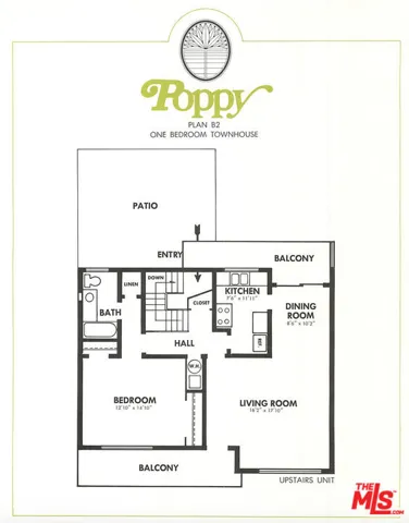 Upper unit with 2 balconies