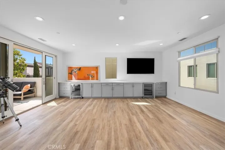Large media, family play-room, office.
