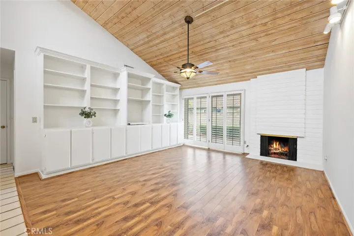 Living with Fireplace and Built In Bookshelves