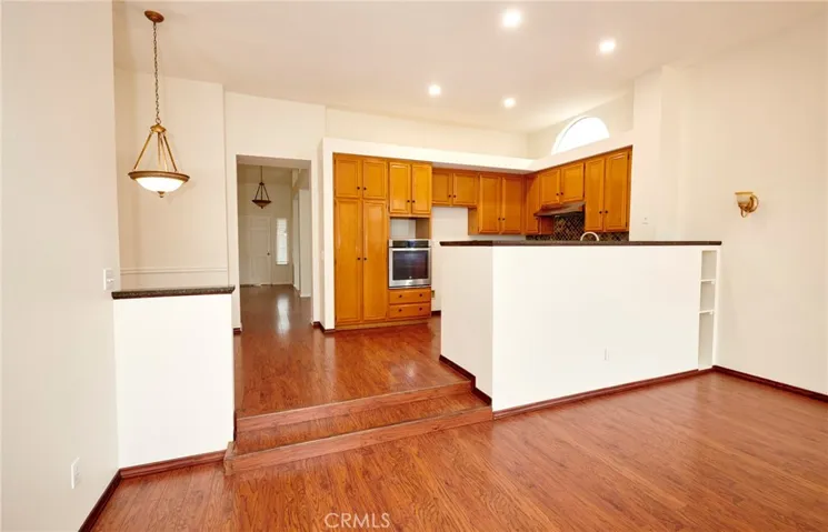 Looking from the family room into the kithen