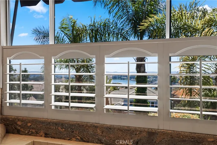 Half Shutters provide privacy in the Primary Bathroom and also Fabulous Views