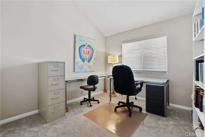 Bedroom #2 is currently being used as an office but is connected to upstairs hall bathroom for private use.