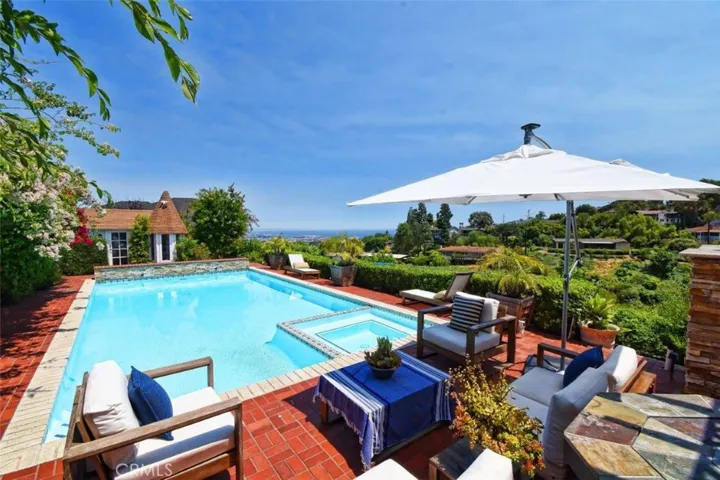 View Back Patio with Pool, Spa & Pool House